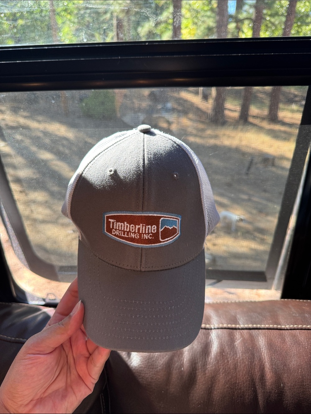Timberline Drilling Inc. Trucker Hat Gray White Mesh Snapback